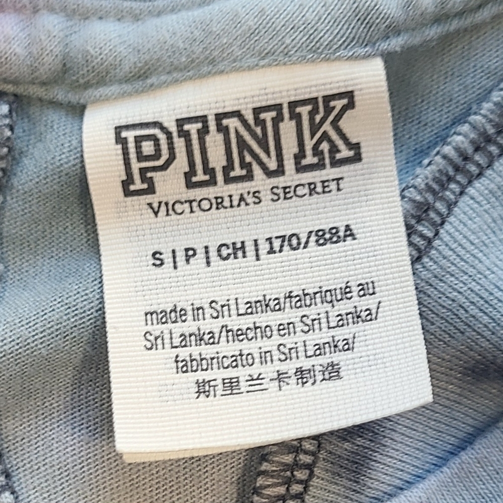 PINK Victoria’s Secret Tie Dye Tank Top Small Pastel Rainbow Logo Sleeveless - Picture 3 of 7